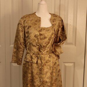 Vintage 60s Silk Brocade Jacket and Dress - Handmade